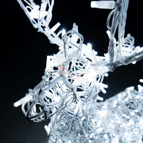 Светодиодная фигура Олень ажурный 1,3 м., динамика, белый, Conso (OL72)