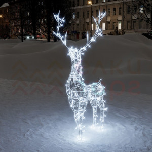 Светодиодная фигура Олень ажурный 1,3 м., динамика, белый, Conso (OL72)
