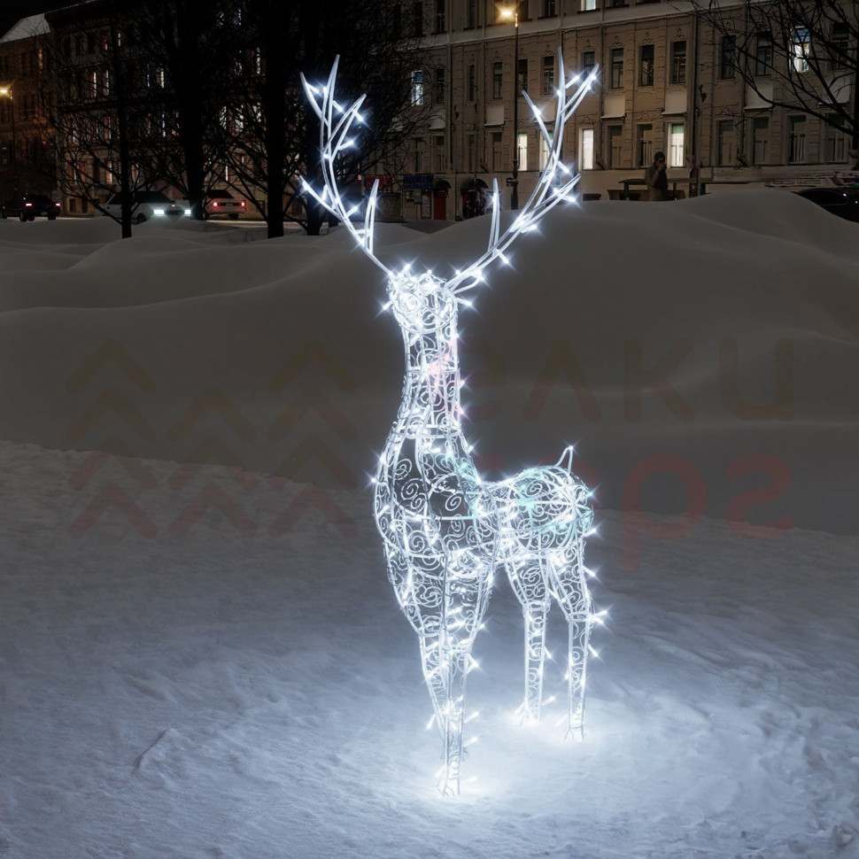 Светодиодная фигура Олень ажурный 1,3 м., динамика, белый, Conso (OL72) Светодиодная фигура Олень ажурный 1,3 м., динамика, белый, Conso (OL72)