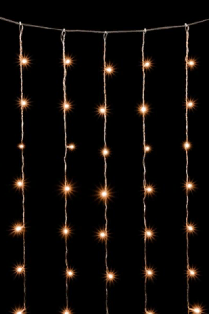 Светодиодный занавес 2*3 м., 600 теплых белых LED ламп, облегченный, прозрачный провод ПВХ, LTC (PCL600NOT-10-2WW)