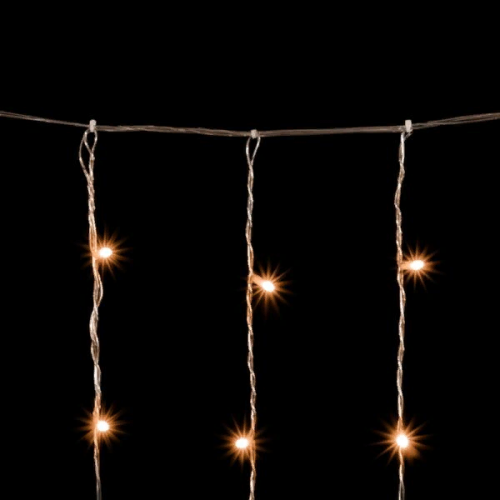 Светодиодный занавес 2*3 м., 600 теплых белых LED ламп, облегченный, прозрачный провод ПВХ, LTC (PCL600NOT-10-2WW)