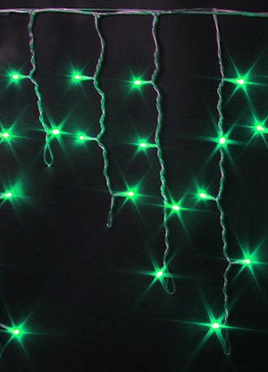 Светодиодная бахрома 3*0.5 м., 220V, 112 зеленых LED ламп, черный провод, Rich LED (RL-i3*0.5-B/G)