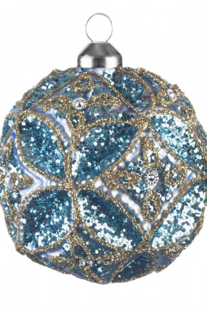 Винтажный стеклянный шар Грета 8 см., 1 шт., Karlsbach (09942)