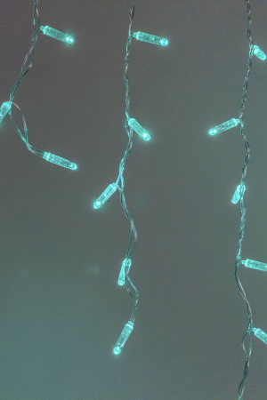 Светодиодная бахрома 3,1*0,5 м., 120 LED, аква, статика, прозрачный провод ПВХ, LTC (PIL120CAP-10-2A)