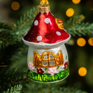 Елочное украшение Теремок, стекло, 11 см., 1 шт., Витус (А334)