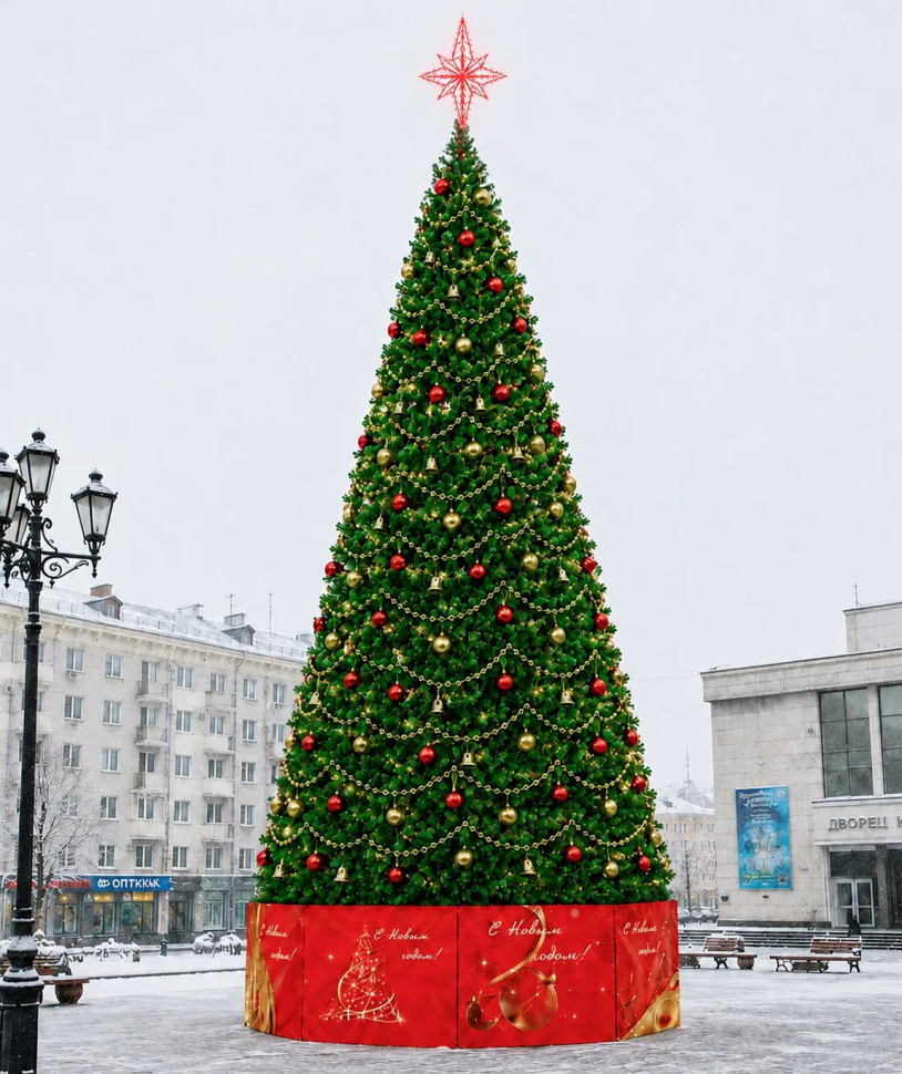 Уличная каркасная елка Уральская Люкс 27 м., ПВХ, зеленая, ЕлкиТорг (2972700)