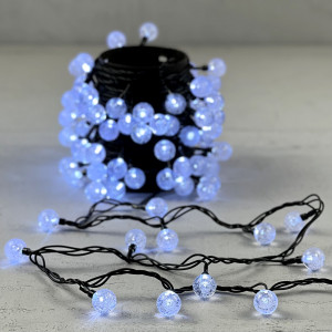 Светодиодная гирлянда шарики Пузырьки 10 м., 220V., 100 белых  LED ламп 23 мм., коннектор, черный ПВХ, Beauty Led (PCS-100B-W)
