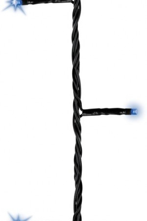 Светодиодная гирлянда с контроллером 6 м, 220V., 80 синих LED ламп, черный ПВХ, Kaemingk (494113)