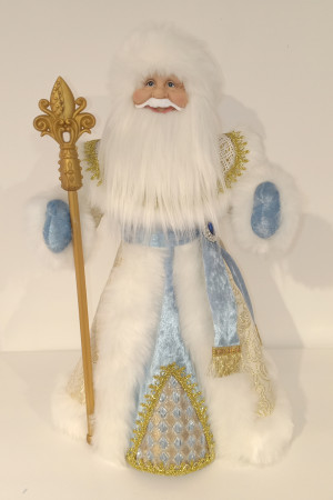 Дед Мороз под елку в голубой шубе и белой шапке 50 см., Christmas DeLuxe (84676)