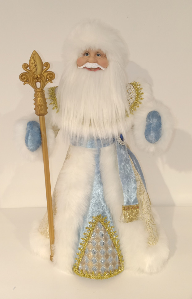 Дед Мороз под елку в голубой шубе и белой шапке 50 см., Christmas DeLuxe (84676)