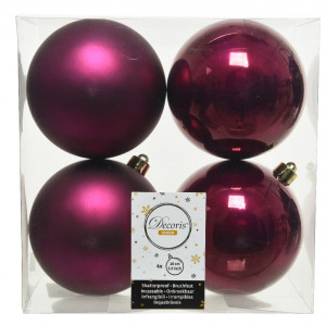 Набор пластиковых шаров Прага 100 мм., магнолия, 4 шт., Kaemingk (022280)