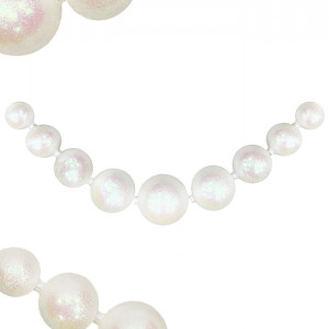 Украшение для высотной ёлки Бусы Искристые., 265 см, пластиковые, белый, ПромЕлка, (БИП-265White)