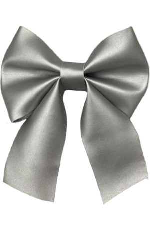 Елочное украшение Бант, 240 мм., серебро, Эко-кожа, ПромЕлка (БТ5-240SILVER)