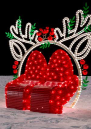 Светодиодная фигура из мишуры Скамейка Олененок 190 см., Сад Радости (SR071)