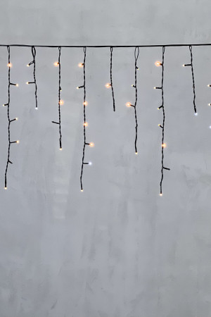 Светодиодная бахрома 3,1*0,5 м., 150 экстра теплых белых LED ламп, мерцание, черный провод ПВХ, LTC (PIL150BLW-11-2EWW)