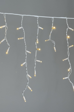 Светодиодная бахрома 3,1*0,5 м., 120 LED, тепло-белый, статика, белый провод каучук, LTC (ECO120-8-2WW)