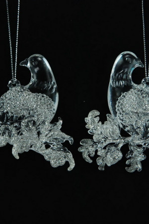 Украшение &quot;Голубь&quot; цвет серебро,2 вида,цена за 1 шт.10 см. (150061)