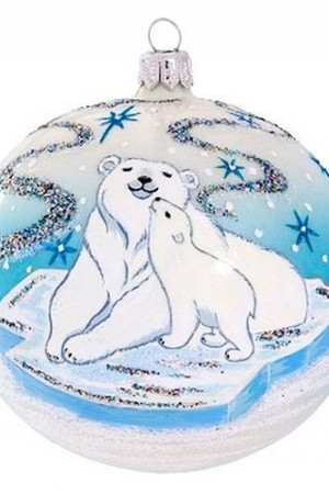 Стеклянный шар Полярный 95 мм., Ёлочка (С2254)