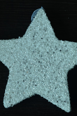 Звездочка Белоснежная с блестками 21*21 см,(23527)