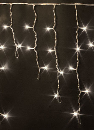 Светодиодная бахрома 3*0.5 м., 220V, 112 теплых белых LED ламп, черный провод, Rich LED (RL-i3*0.5-B/WW)