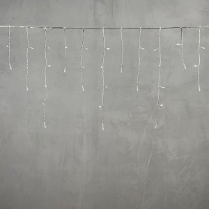 Светодиодная бахрома 3*0.5 м., 3 батарейки типа D 4.5V, 100 LED ламп холодно белого цвета, прозрачный силикон, LTC (ECC100-10-8W)