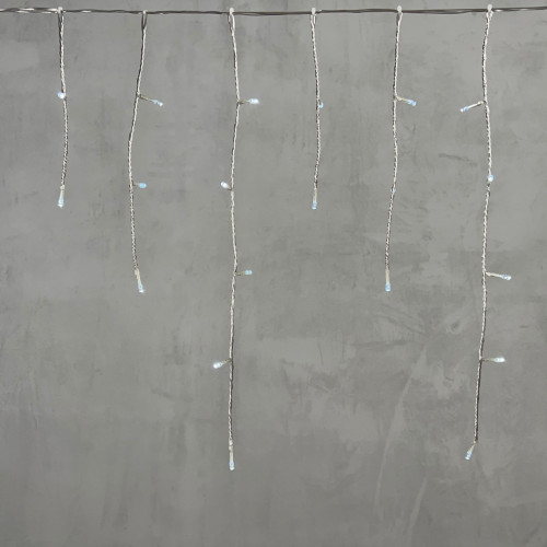 Светодиодная бахрома 3*0.5 м., 3 батарейки типа D 4.5V, 100 LED ламп холодно белого цвета, прозрачный силикон, LTC (ECC100-10-8W)