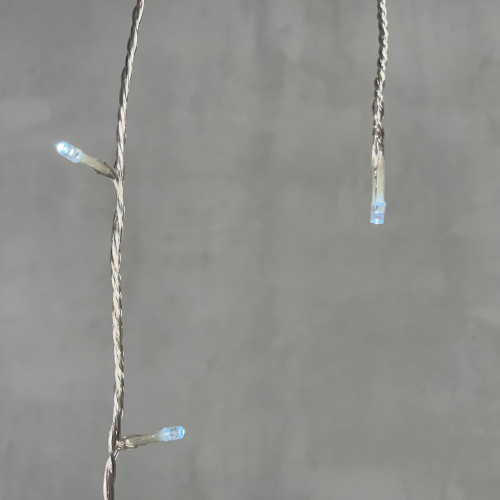 Светодиодная бахрома 3*0.5 м., 3 батарейки типа D 4.5V, 100 LED ламп холодно белого цвета, прозрачный силикон, LTC (ECC100-10-8W)