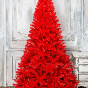 Искусственная елка Искристая 120 см., красная, мягкая хвоя, ЕлкиТорг (152120)
