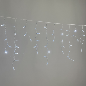 Светодиодная бахрома 3,1*0,5 м., 120 LED, холодный белый, статика, белый провод каучук, LTC (ECO120-8-2W)