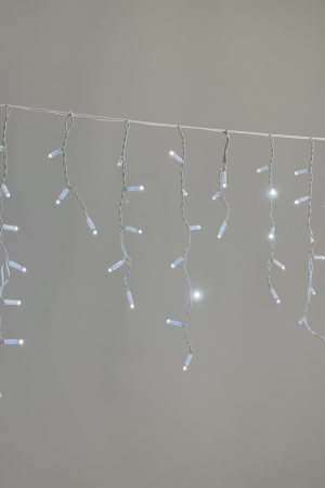 Светодиодная бахрома 3,1*0,5 м., 120 LED, холодный белый, статика, белый провод каучук, LTC (ECO120-8-2W)