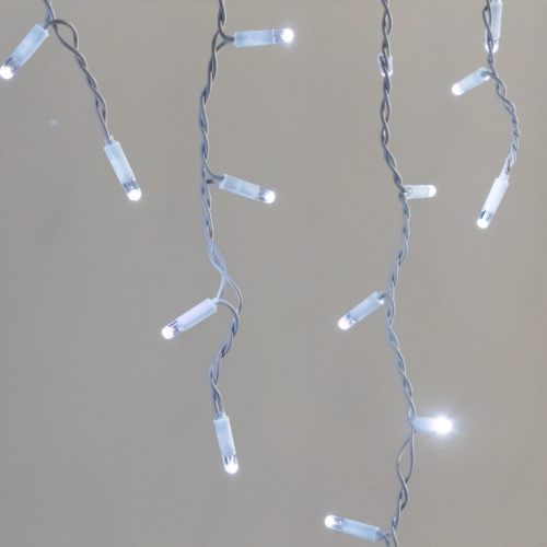 Светодиодная бахрома 3,1*0,5 м., 120 LED, холодный белый, статика, белый провод каучук, LTC (ECO120-8-2W)