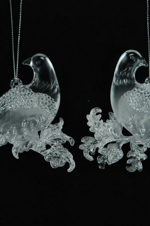 Украшение &quot;Голубь&quot; цвет серебро,2 вида,цена за 1 шт.10 см. (150062)