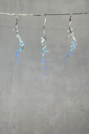 Светодиодная бахрома с эффектом бегущий огонь 1.75*0.4м., 24V, 160 LED ламп бело - синего цвета, прозрачный провод, Beauty Led (ESI160-SH10-1WB) 