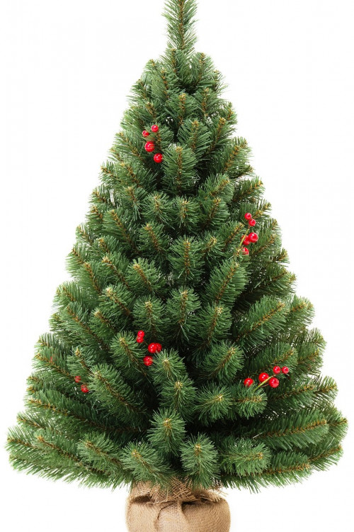 Искусственная елка Верона 60 см. с красными ягодками, мягкая хвоя ПВХ, ЕлкиТорг (67060)