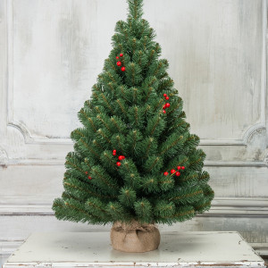 Искусственная елка Верона 60 см. с красными ягодками, мягкая хвоя ПВХ, ЕлкиТорг (67060)