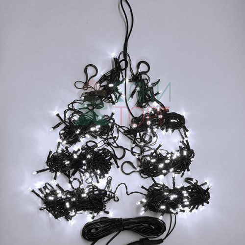 Светодиодная гирлянда Пятиминутка для ели высотой 2.4 м., 288 холодных белых LED ламп, зеленый ПВХ, Beauty Led (GFM288C-14-1W) 