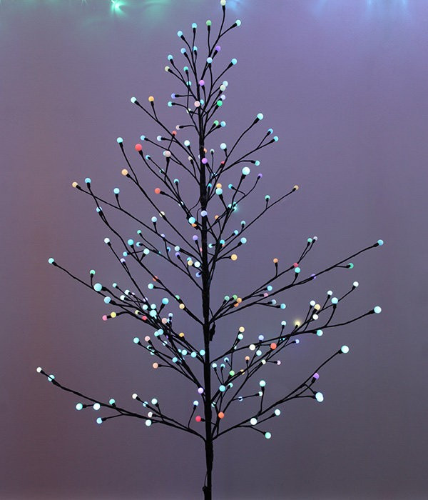 Светодиодная флористика Светодиодное дерево 1.8 м., 220V, 216 RGB мерцающих LED ламп, черный провод, Beauty Led (LC176L-U216C-136)