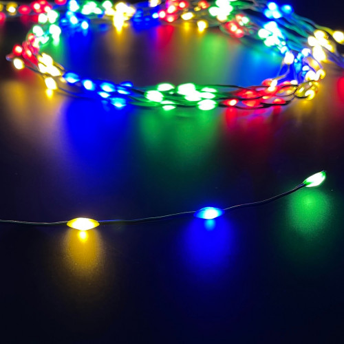 Светодиодная нить Хвост 672 разноцветных ламп, 12 лучей по 2,1 метра, 24В, 8 режимов, таймер, зеленый провод, LUCA (85441)