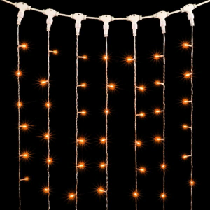 Светодиодный занавес 2*2 м., 400 желтых LED ламп, прозрачный провод ПВХ, LTC (PCL402-10-2Y)