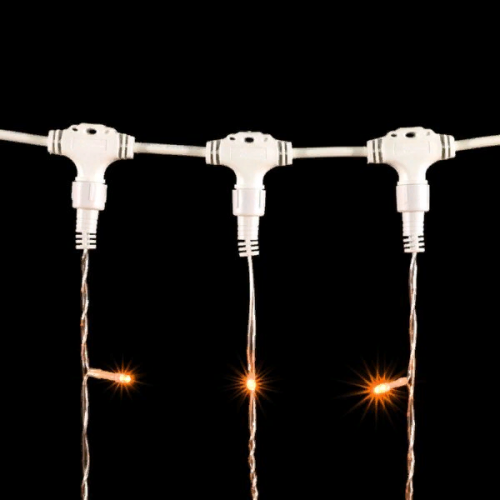 Светодиодный занавес 2*2 м., 400 желтых LED ламп, прозрачный провод ПВХ, LTC (PCL402-10-2Y)