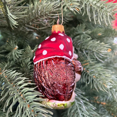 Формовая игрушка Ежиха с малышом 11.2 см., стекло, Витус (А462)