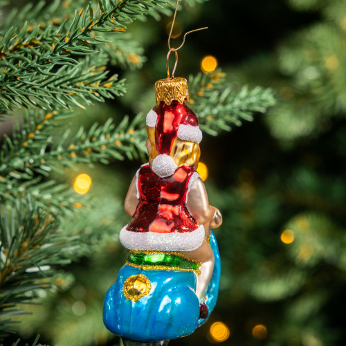 Елочное украшение Дама на мотоцикле, стекло, 11 см., 1 шт., Витус (А340)