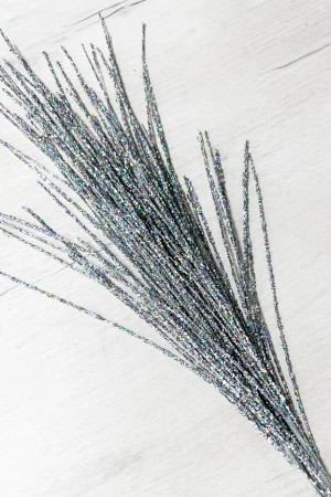 Ветвь Новогодняя серебро 80 см., Christmas DeLuxe (89151)