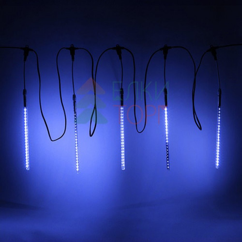 Гирлянда тающие сосульки 5*0.3 м., 24V., 160 синих LED ламп, коннектор, черный ПВХ, Laitcom (CCL160-10-1B)
