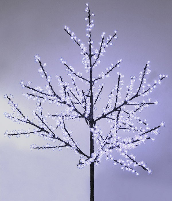 Светодиодная флористика Сакура 1.5 м., 220V, 540 холодных белых  LED ламп, черный провод, Beauty Led (540L-W)