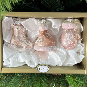 Набор стеклянных игрушек Зимняя фантазия, 3 шт., Irena CO (6305)