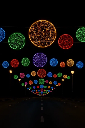 Светодиодная растяжка Разноцветные диски 500 см., Сад Радости (SR369)