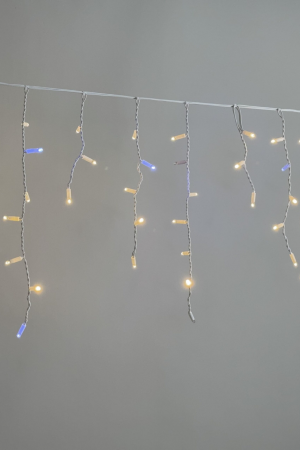 Светодиодная бахрома 3,1*0,5 м., 120 LED, тепло-белый, мерцание, белый провод каучук, LTC (ECO120BLW-8-2WW)