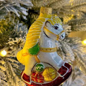 Формовая игрушка Лошадка-качалка 11 см., стекло, Витус (К37)