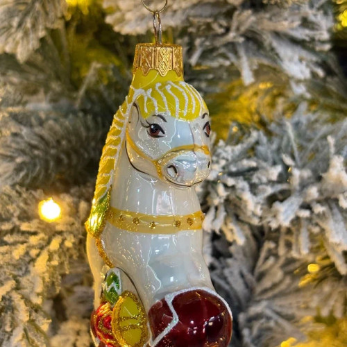 Формовая игрушка Лошадка-качалка 11 см., стекло, Витус (К37)